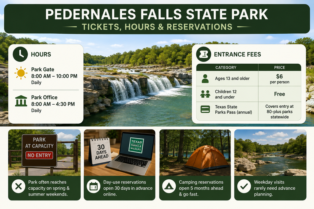 Pedernales Falls State Park Tickets, Hours, and Reservations