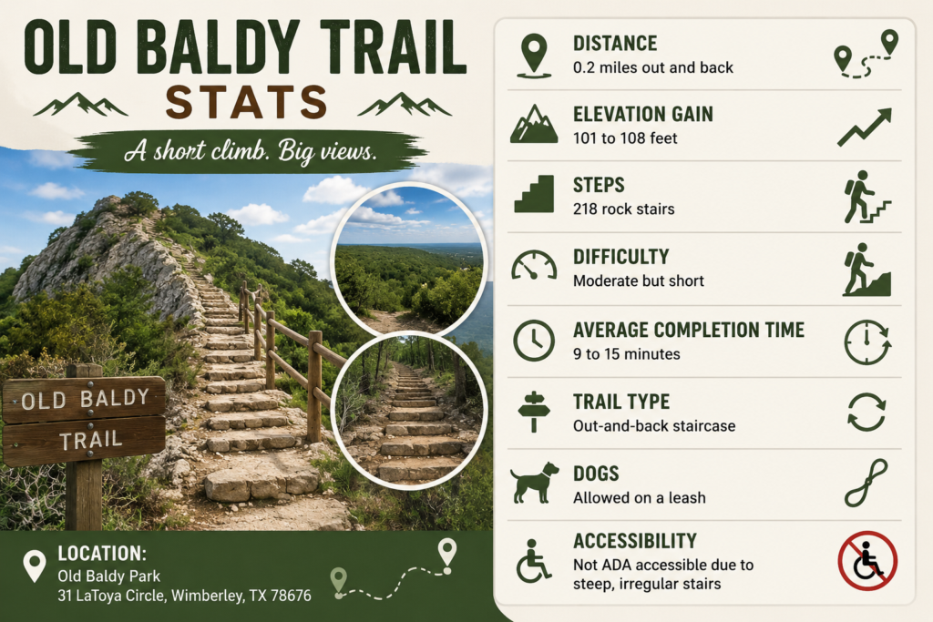 Old Baldy Trail Stats: Distance, Steps, Elevation, and Difficulty