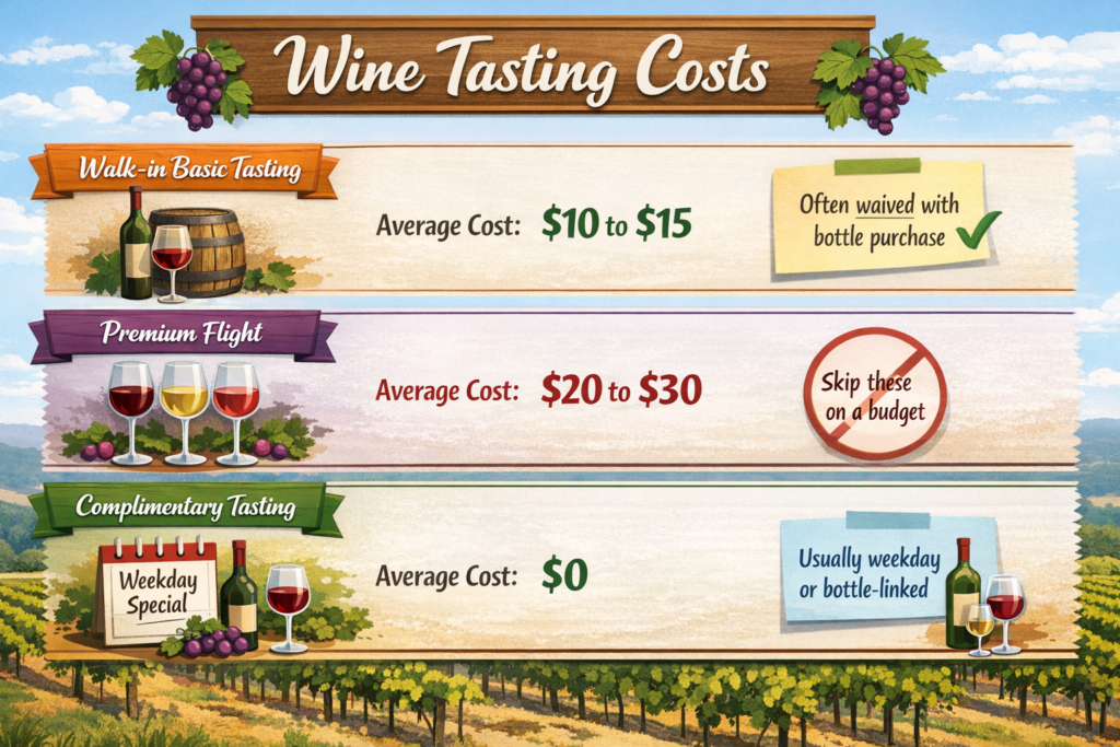 Typical Tasting Fees In Fredericksburg