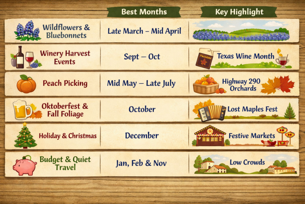 Best Fredericksburg Travel Dates by Interest