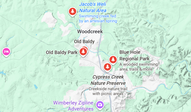 Wimberley Hiking Trails Map