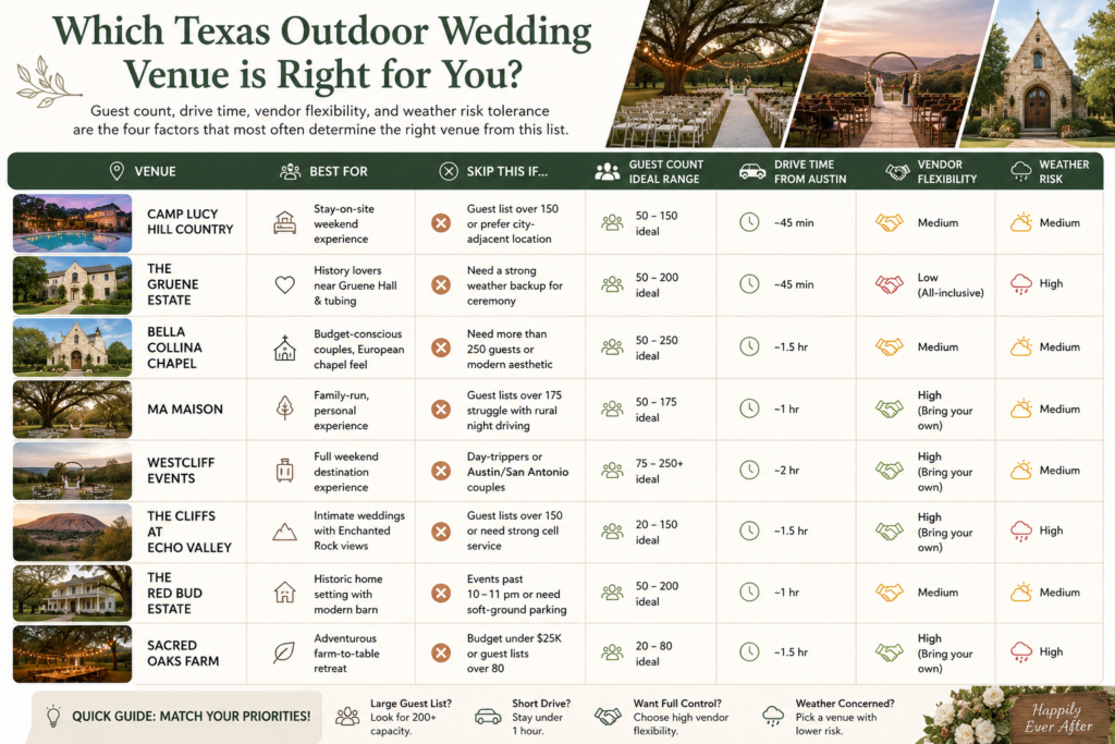 Which Texas Outdoor Wedding Venue is Right for You?