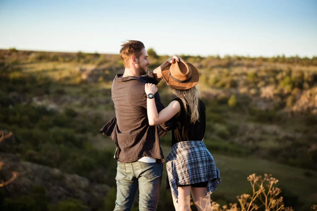 beautiful couple enjoying the view