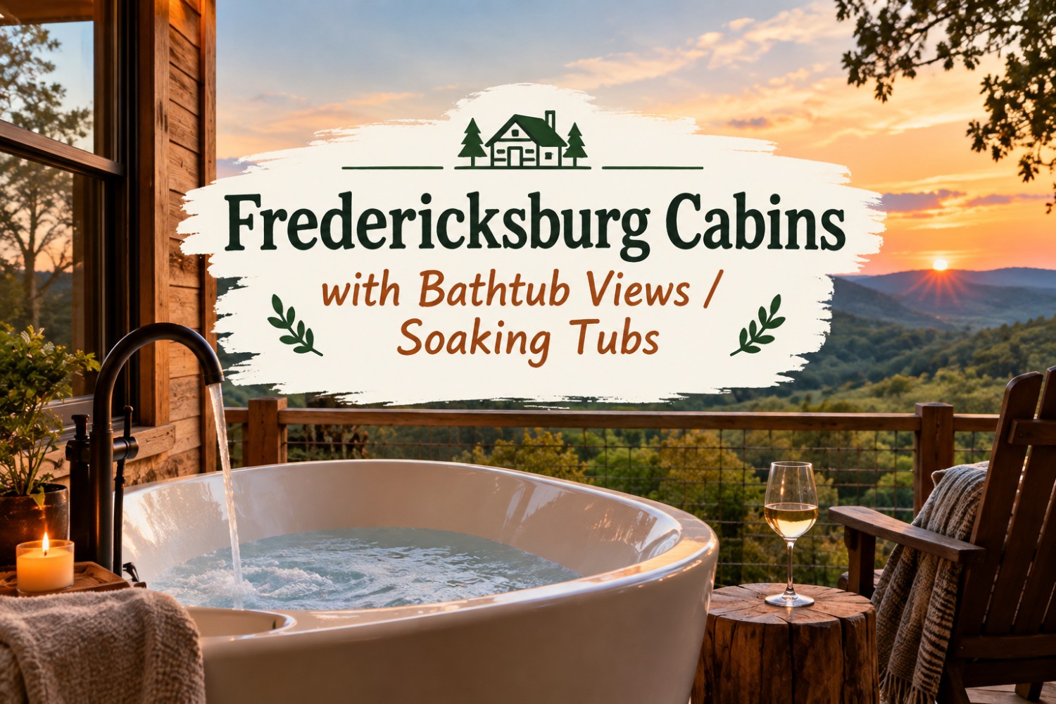 Fredericksburg Cabins with Bathtub Views