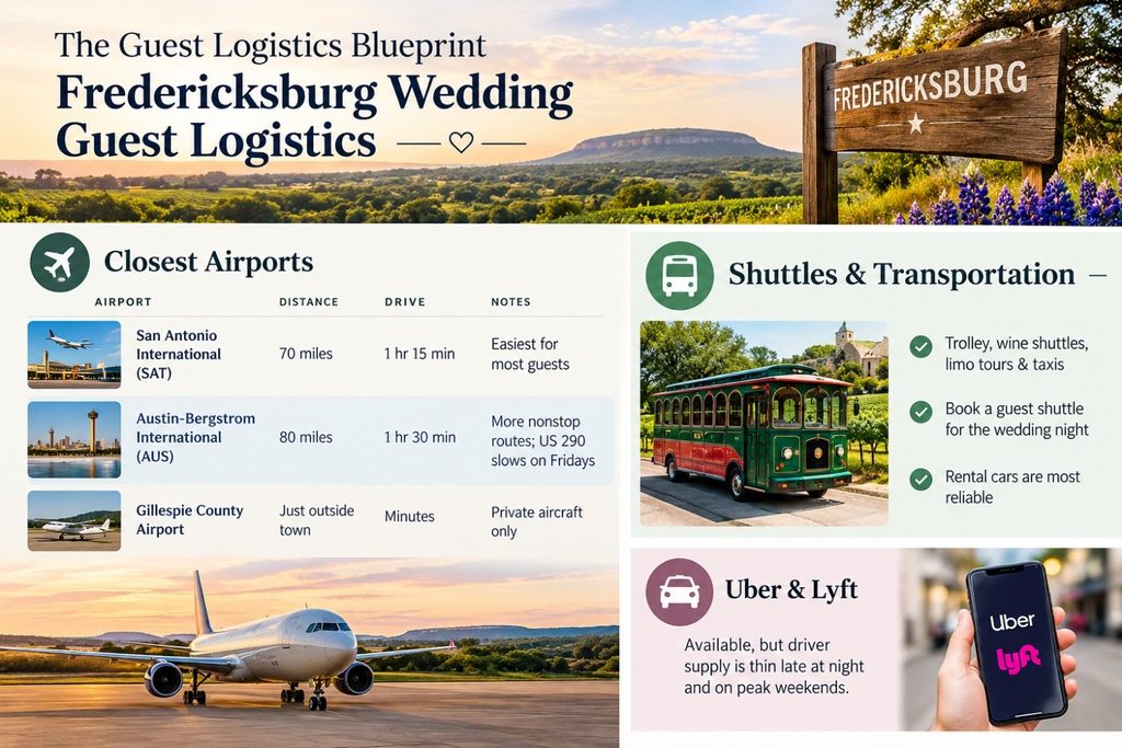 Fredericksburg Wedding Guest Logistics